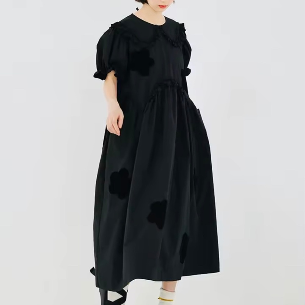 IMAKOKONI COLLARED COTTON DRESS W/ POCKETS ♣️